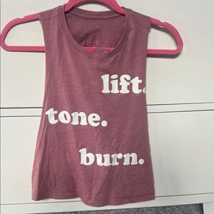 Pure Barre life tone burn small crop top tank